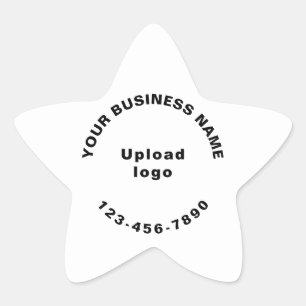 Business Phone Number on White Star Shape Sticker