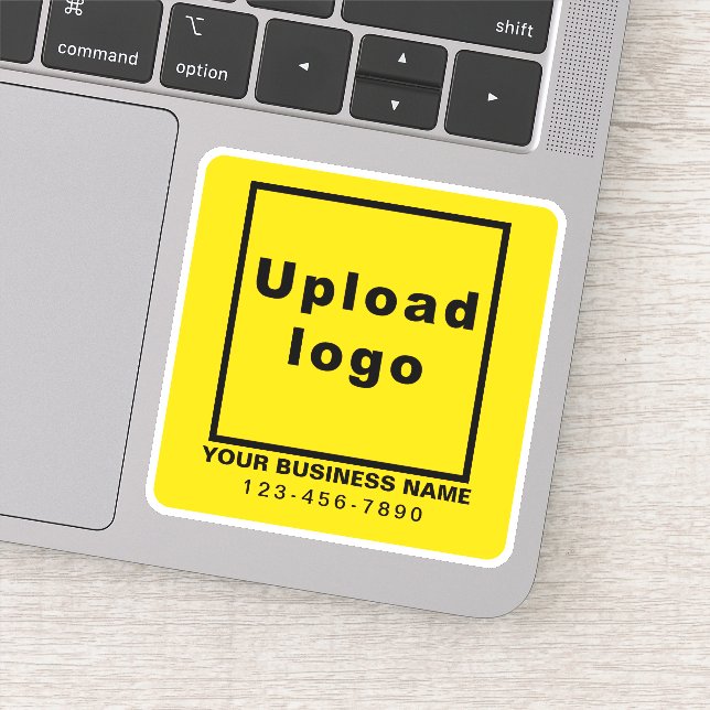 Business Phone Number on Yellow Square Vinyl (Detail)