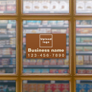 Business Phone On Brown Rectangle Large Vinyl