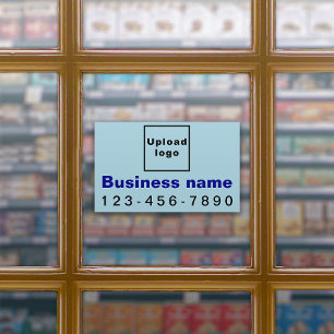 Business Phone on Light Blue Large Rectangle Vinyl