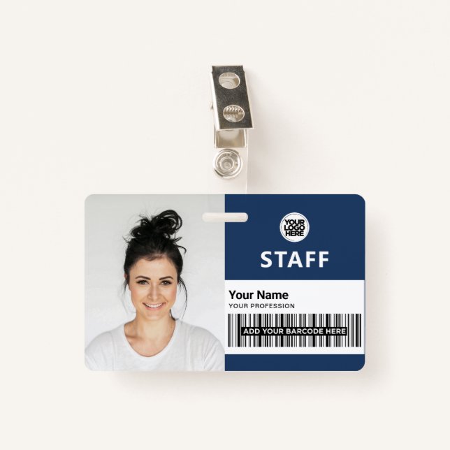 Business Photo ID Staff ID Badge (Front with Clip)