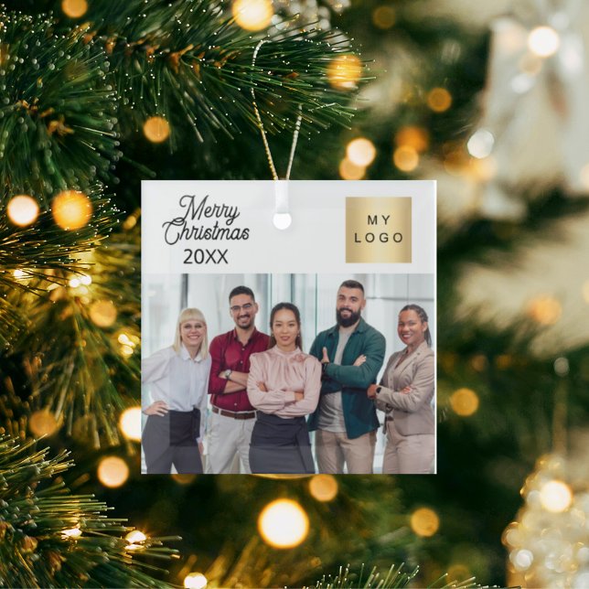 Business photo logo Christmas modern Glass Tree Decoration (Creator Uploaded)