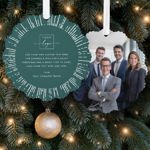 Business photo logo pine green Merry Christmas Tree Decoration Card