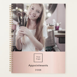 Business photo logo rose gold makeup artist 2027 planner