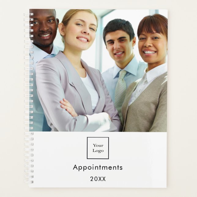 Business photo logo white team QR code 2026 Planner (Front)