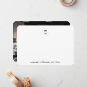 Business Photo Professional Logo White Minimalist  Card