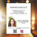 Business photo qr code instagram beauty makeup<br><div class="desc">Personalise and add your name,  address,  your text,  photo,  your own QR code to your instagram account. White background,  black text.</div>