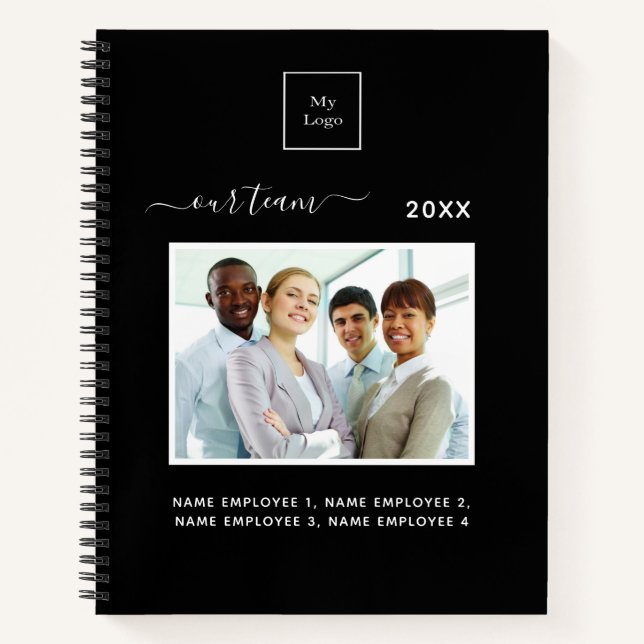 Business photo team black white elegant notebook (Front)