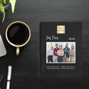 Business photo team members name black 2025 planner