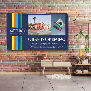 Business Photo Urban Modern Vertical Stripes Banner