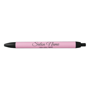 Business Pink Beauty Salon Name Phone Number Black Ink Pen
