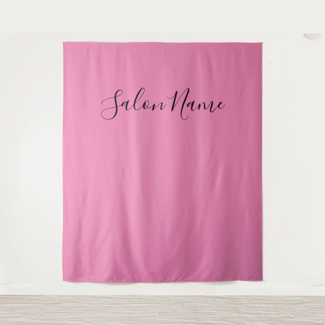 Business Pink Black Beauty Salon Photo Backdrop Tapestry (Front)