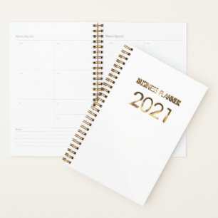 Business Planner 2021 White and Gold Typography