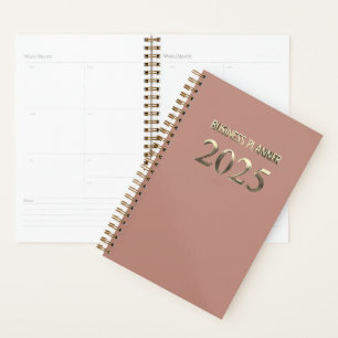 Business Planner 2025 Blush Rose Gold Typography