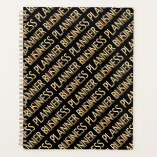 Business Planner Black and Gold Typography Pattern