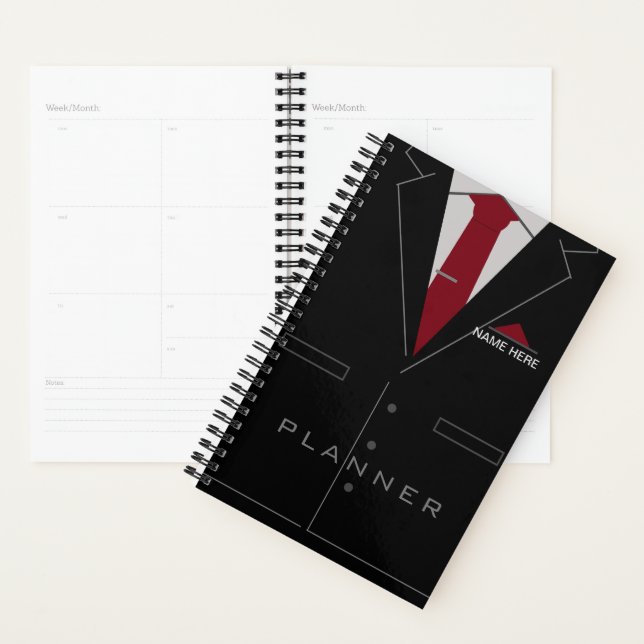 Business Planner Personalised Name Black Suit (Display)