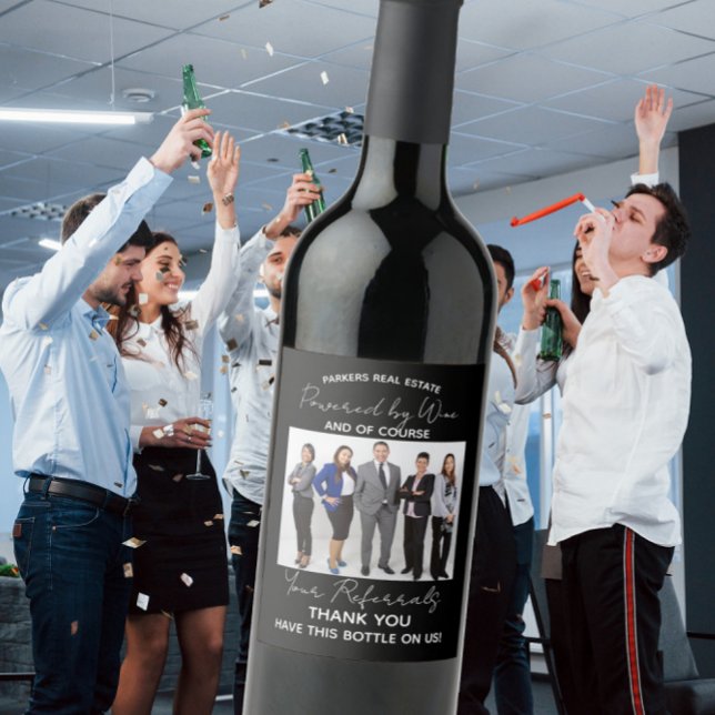Business Powered on Wine and Your Referrals  Label (Creator Uploaded)