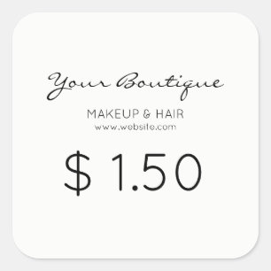 Business Price Calligraphy Square Sticker
