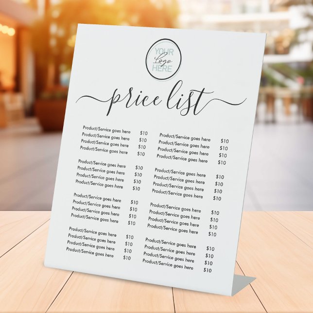 Business Price List Logo Pedestal Sign (Creator Uploaded)