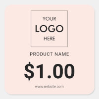 Business Price Tag Logo Blush Pink