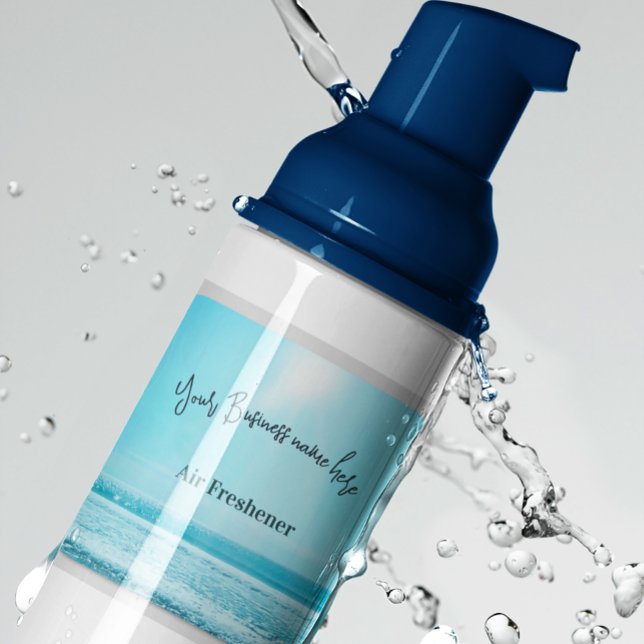 Business Product Label Summer Blue Beach Scene (Creator Uploaded)