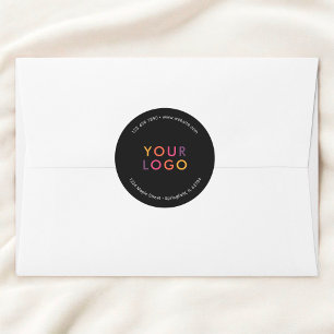 Business Product Logo Marketing Black Classic Round Sticker