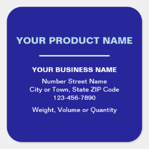 Business Product Minimal Plain Texts on Blue Square Sticker