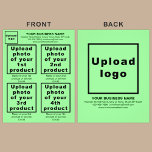 Business Products or Services on Light Green Flyer<br><div class="desc">Flyer that you can customise to put your business brand, products or services and other information of your business. You can put up to 4 products or services. Customise it and give it to your customers or clients to advertise your brand name and to promote your products or services. Customisable...</div>