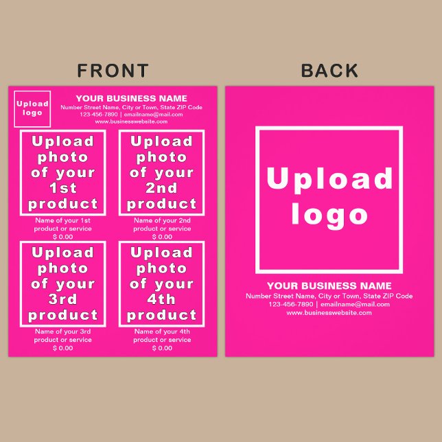 Business Products or Services on Pink Flyer (Advertise your products. The products or services of your business on pink flyer.)