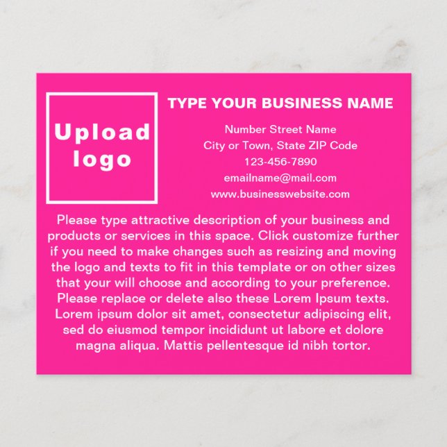 Business Products or Services on Pink Flyer (Front)