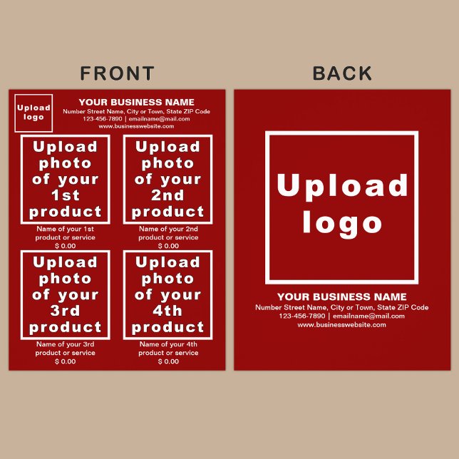 Business Products or Services on Red Flyer (Advertise your products. The products or services of your business on red flyer.)