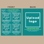 Business Products or Services on Teal Green Flyer<br><div class="desc">Flyer that you can customise to put your business brand, products or services and other information of your business. You can put up to 4 products or services. Customise it and give it to your customers or clients to advertise your brand name and to promote your products or services. Customisable...</div>