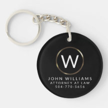 Business Professional Minimalist Monogram Keychain
