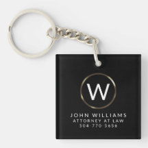 Business Professional Minimalist Monogram Keychain