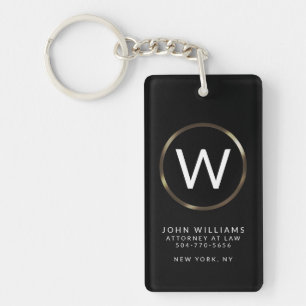 Business Professional Minimalist Monogram Keychain