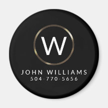 Business Professional Minimalist Monogram Magnet