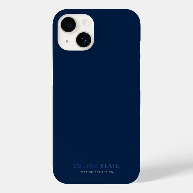 Business Professional Minimalist Navy Blue Case-Mate iPhone Case (Back)