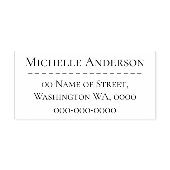 Business professional plain simple address self-inking stamp (Design)