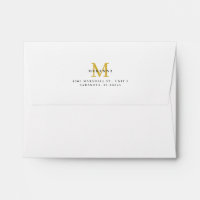 Business Professional Return Address Gold White