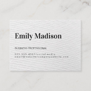 Business Professional / White Simple Texture Print Card
