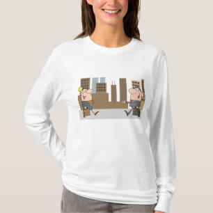 Business Professionals Cartoon Man and Woman T-Shirt