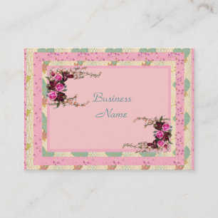 Business Profile Card Vintage Floral Art
