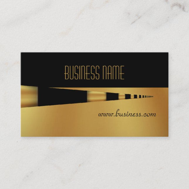 Business Profile Card Yellow Gold Pen Black (Front)