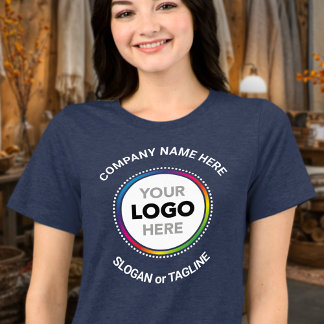 Business Promo T-Shirt for Circular Logo with Text Tri-Blend Shirt