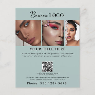 Business Promotional Beauty Hair Nail Salon Green Flyer