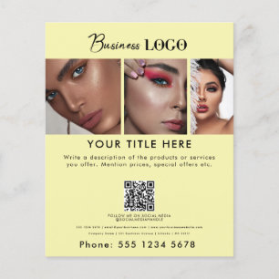 Business Promotional Beauty Hair Nail Salon Yellow Flyer