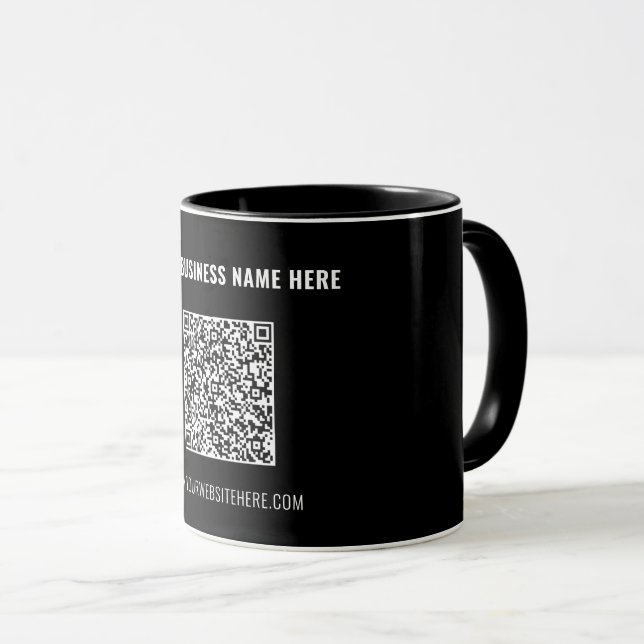 Business Promotional Branded QR Code Coffee Mug (Front Right)