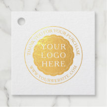 Business Promotional Foil Favour Tag with Logo