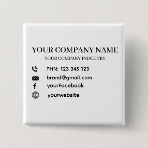 Business Promotional Personalized Modern Design 15 Cm Square Badge