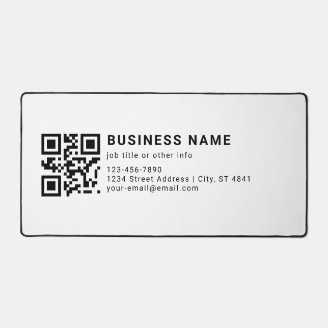 Business Promotional QR Code Desk Mat (Front)